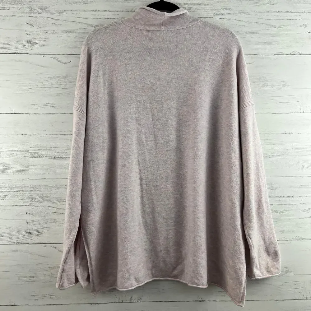 French Connection Pink Purple Mock Neck Long Sleeve‎ Wool Blend Sweater Size L